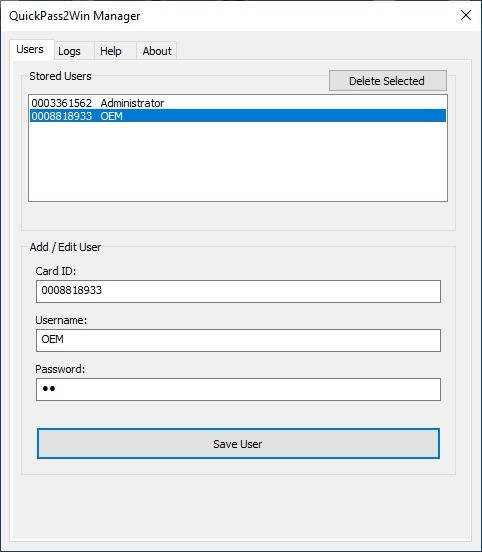 QuickPass2Win Manager Interface