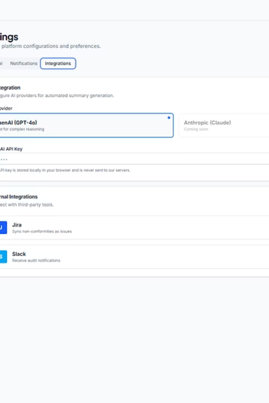 Integration Settings