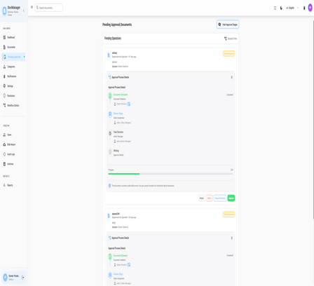 Approval Management Interface