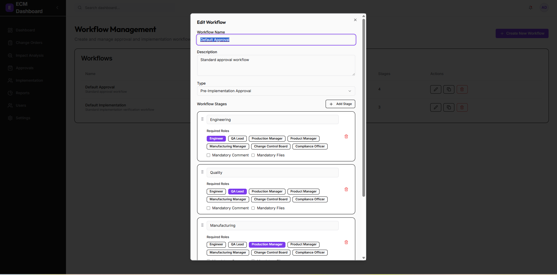 Workflow Configuration
